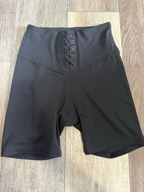 JoyLab Black High-Rise Lace-Up Bike Shorts